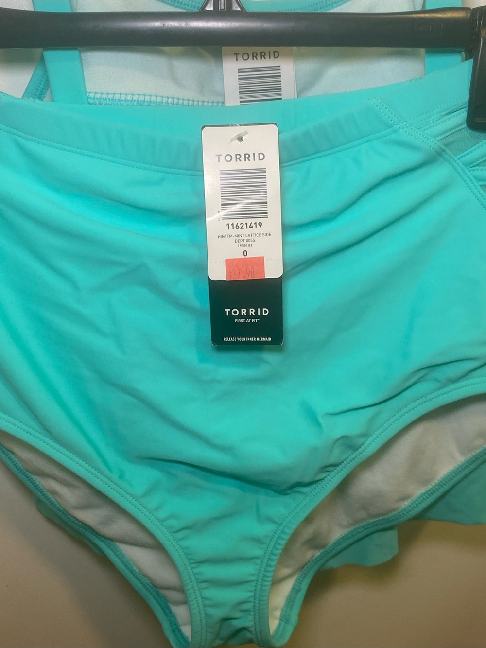 torrid Aqua Blue Flounce High-Waist Swim Set - Picture 4 of 6